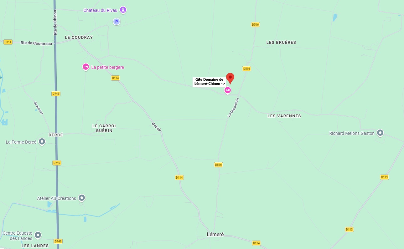 Grande carte du gîte Léméré Chinon